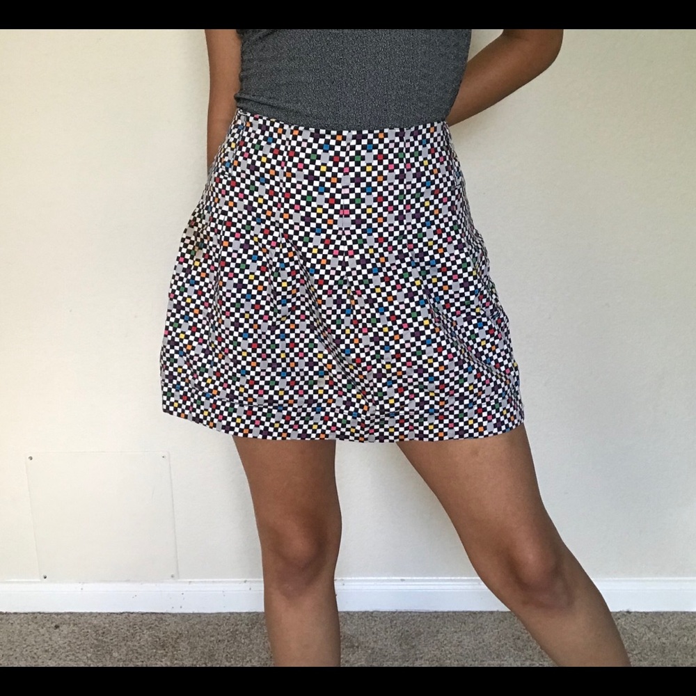 Colorful checkered skirt